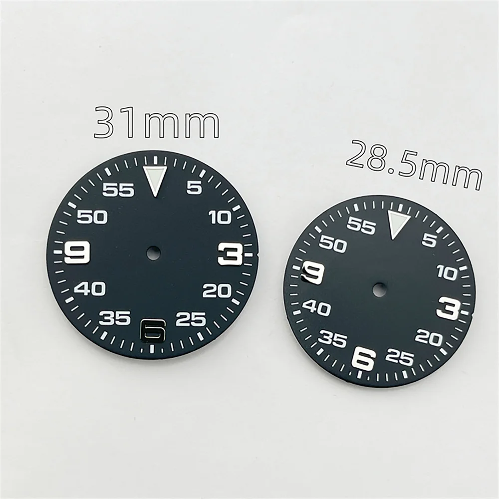 31MM/28.5MM Luminous Black Dail Raise Number Applique for NH35A/ 4R35 Movement Modify Datejust SUB Watch Accessorie