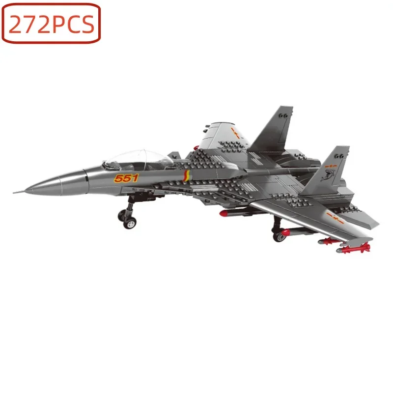 Modelo de aviación de la guerra mundial: J-15 Eagle Fighter - Modern Fighter compatible con marcas, regalo ideal para niños con bloques de partículas pequeñas