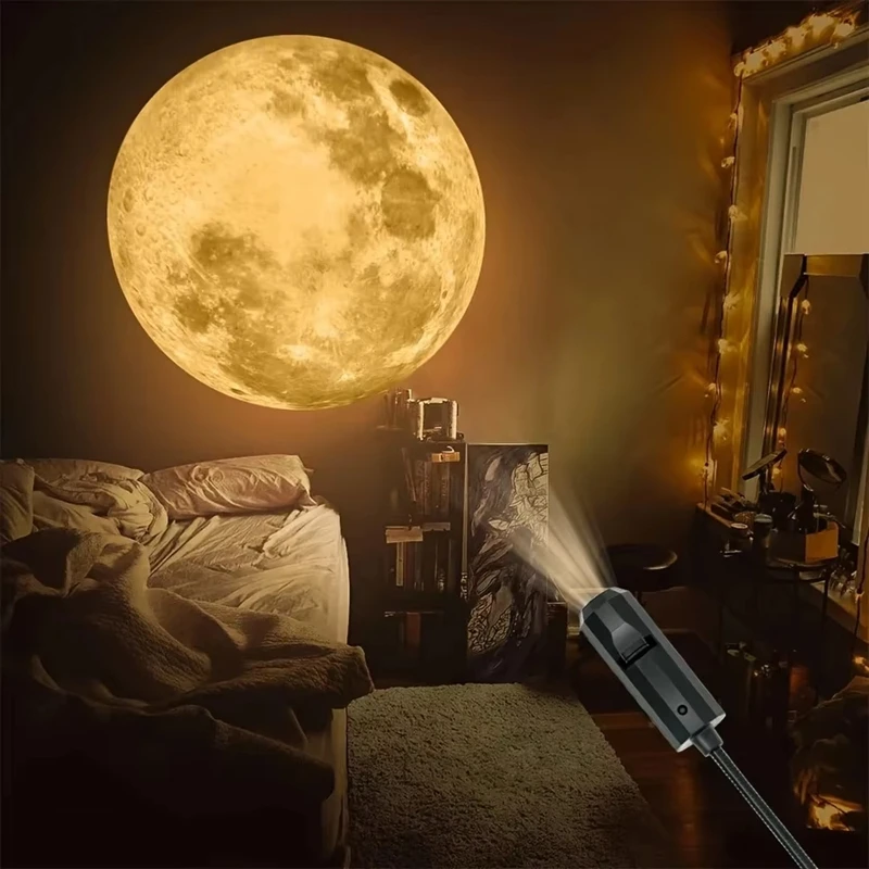 Lua terra projeção teto atmosfera luz céu estrelado lâmpada usb luz da noite romântico quarto decoração galáxia projetor 2025