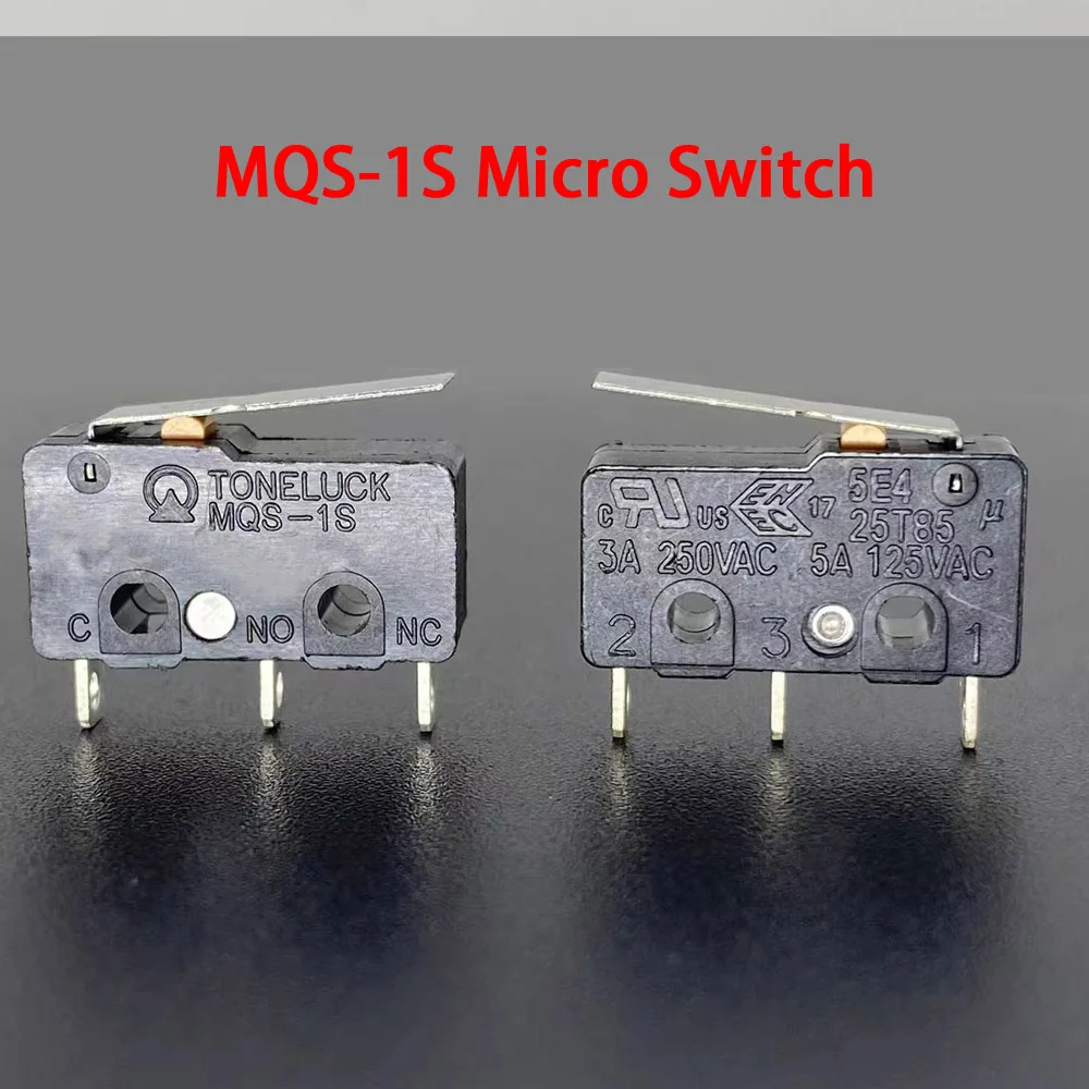 5PCS Micro switch MQS-1S 3-pin travel reset button with handle Light contact button Gas water heater accessories