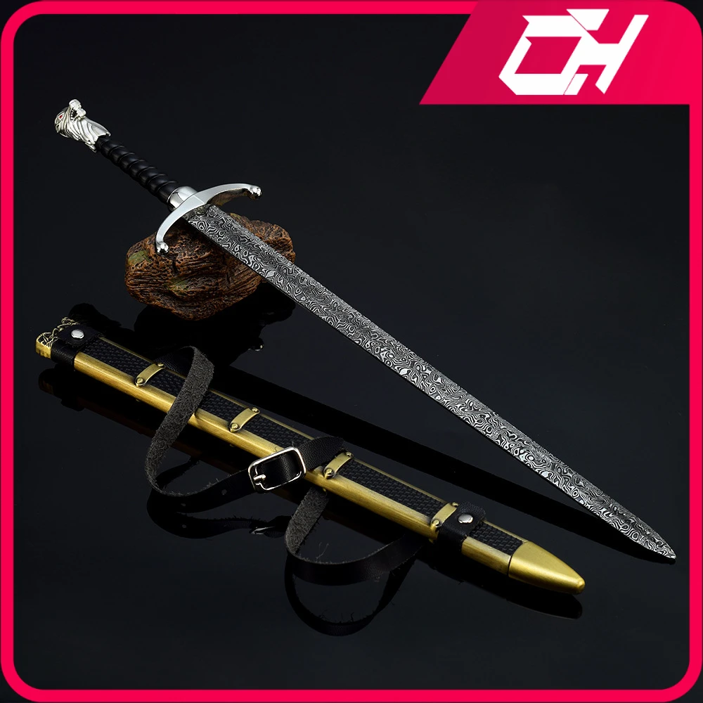 30cm Medieval Knight Weapon Swords Movies TV Peripheral Metal Samurai Sword Uncut Blade Weapon Model Crafts Gifts Toys for Boys