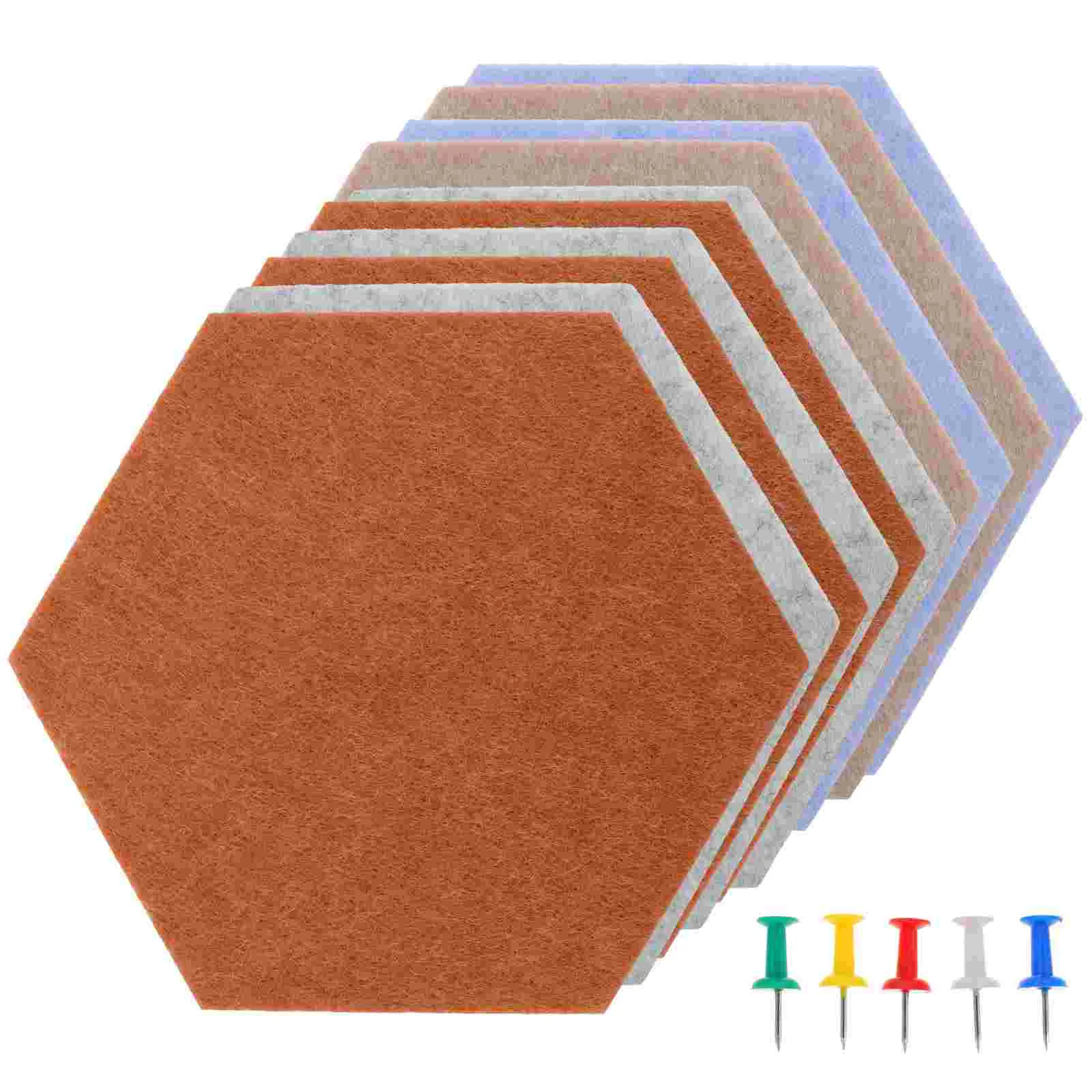 10 Pcs Felt Board Hexagonal Office Decoration Boards Polyester Wall-mounted Pin