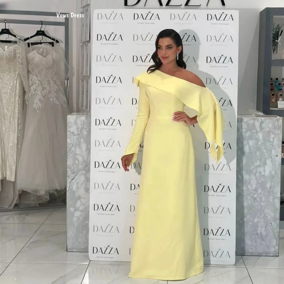 

Vows Custom Made Women's Elegant Dresses for Special Occasions Line A Ball Gown Dress Robe Soiree Single-shoulder Sleeve Prom