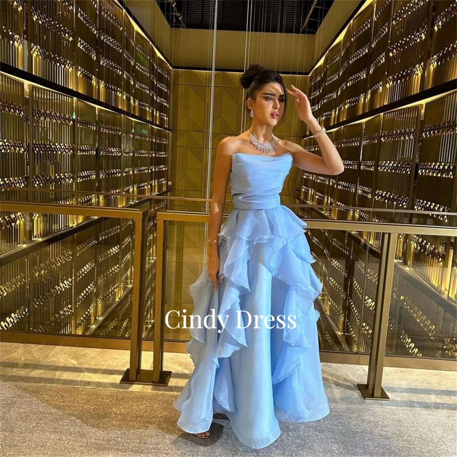 

Cindy Layered Party Dress Sky Blue Grace Eid Al-fitr Ball Gown Dubai Luxury Evening Dresses 2024 Offer Liquidation Midi Women's