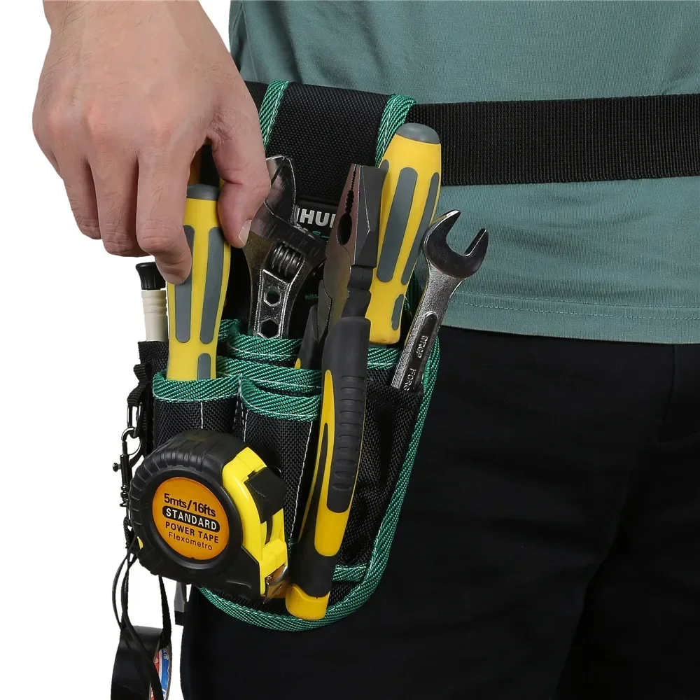 2024 New WINHUNT Hard Tool Waist Bag with Belt Tool Storage Tool Organizer Pouch for Carpenter Electrician Tools