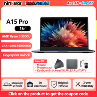 Ninkear A15 Pro Laptop AMD Ryzen 5 5500U 16 inch 120Hz 2560*1600 Display Screen 16GB 512GB Fingerprint Unlock Notebook Computer