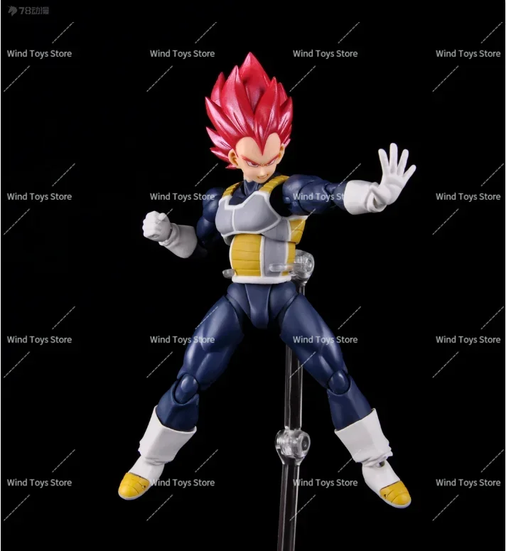 재고 있음 오리지널 SH Figuarts SHF God Vegeta Beget Figura Pvc 액션 피겨 모델 애니메이션 장난감 1/12 선물 파란 머리 빨간색