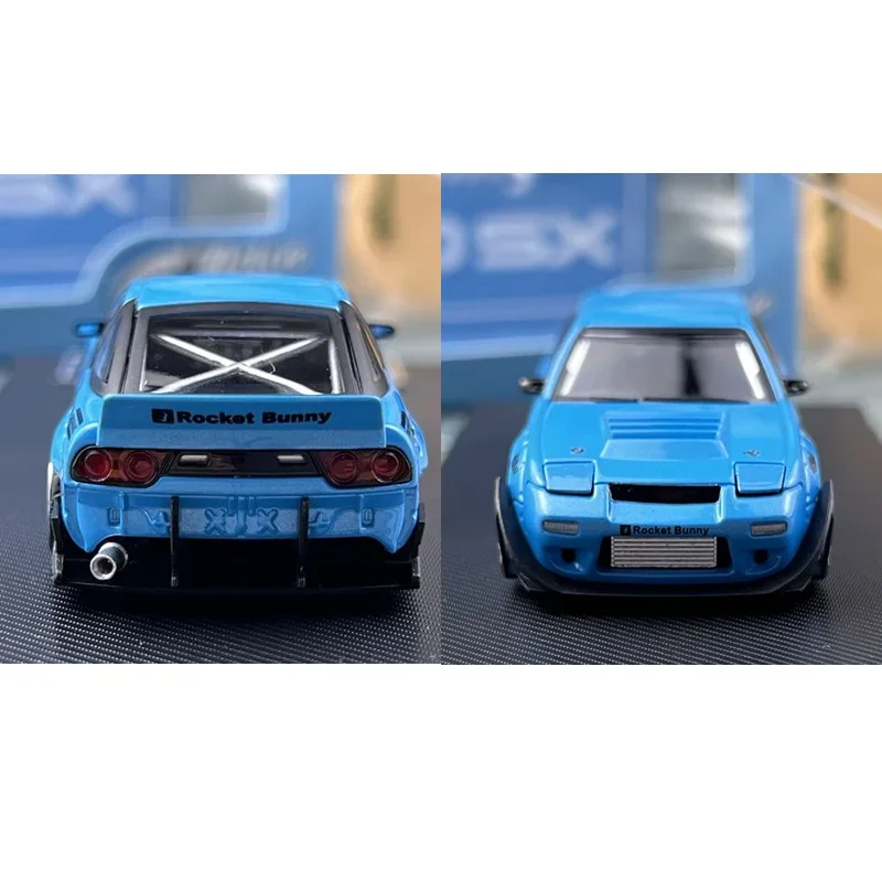 MicroTurbo Stuff-Jouet en alliage Nissan 180SX Rocket Bunny, véhicule à moteur, modèle en métal moulé sous pression, 1/64