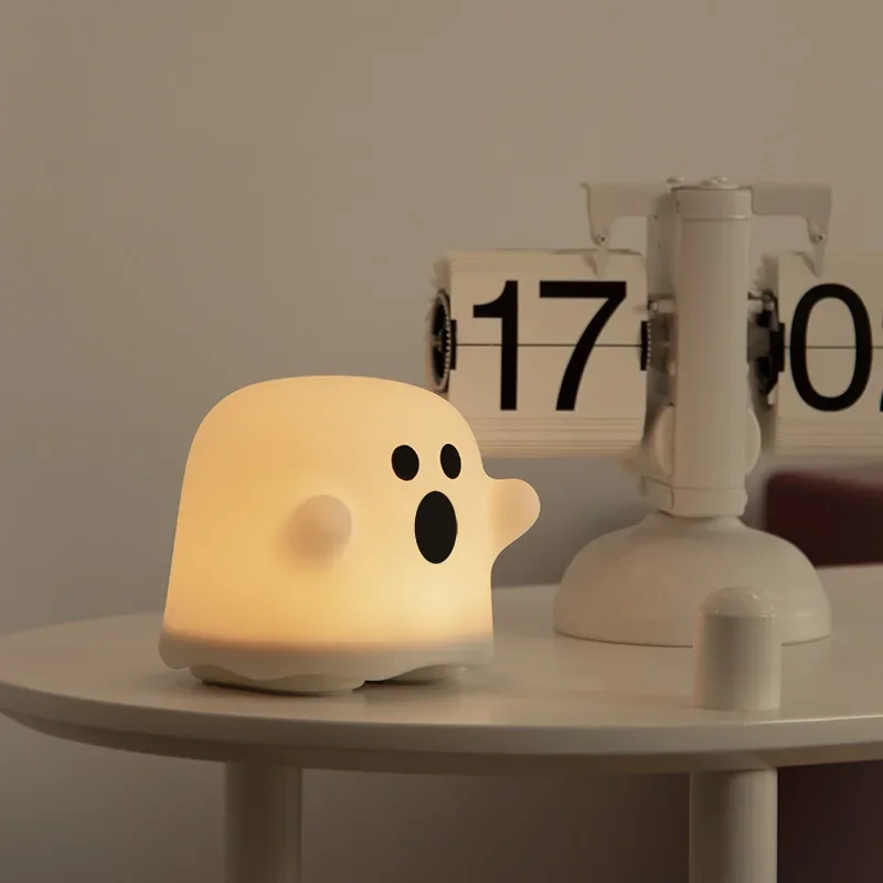 Creative Ghost Night Light ABS Emotional Light USB Bedroom Study Bar Decorative Light Cute Halloween Gift Atmosphere Table Lamp