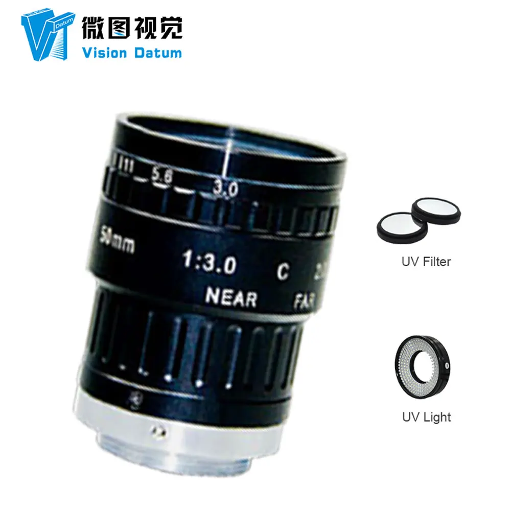 Vision Datum High Resolution 200-1000nm Spectral Range C Mount Optional Focal Length Camera Lens UV Lenses For 8MP 2MP Camera ﻿