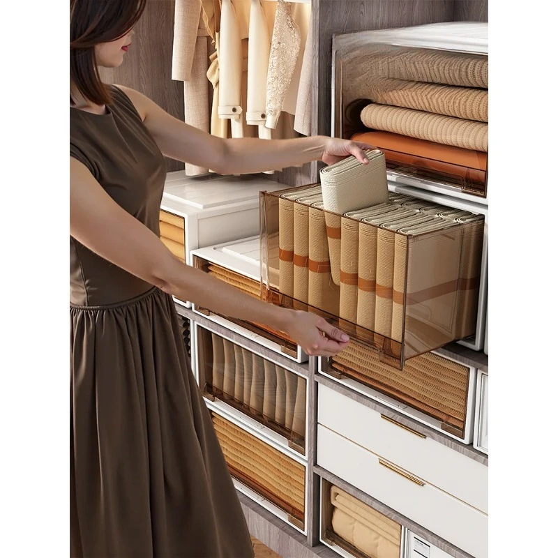 

Transparent storage box, drawer type household desktop, sorting box, wardrobe, clothes and clothing