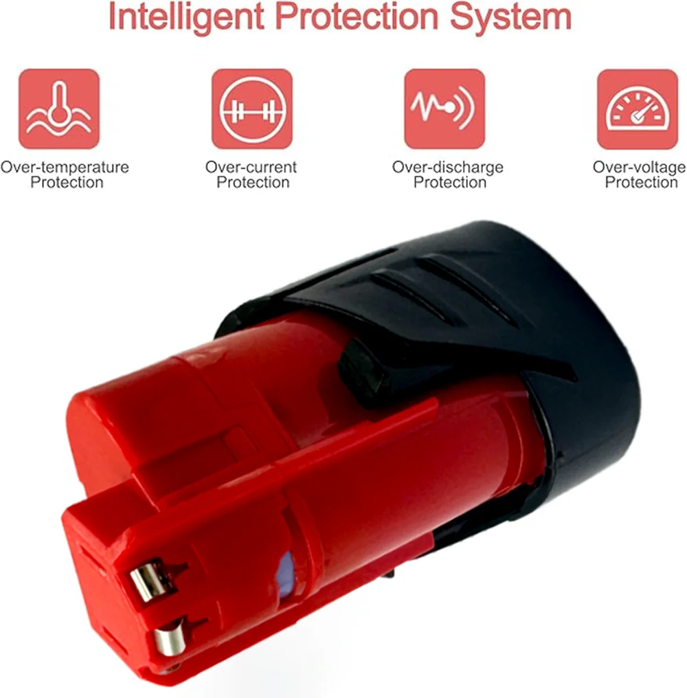 

12V rechargeable battery suitable for Milwaukeecompatible with Milwaukee M12 XC 48-11-2410 48-11-2420 48-11-2411 cordless tool