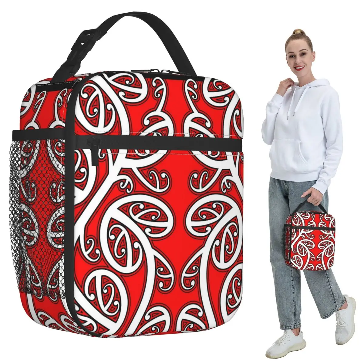 

Maori Pattern Socks All Blacks New Zealand Rugby Christmas Gift Mask Insulated Lunch Bag Cooler Thermal Food Box Tote Portable