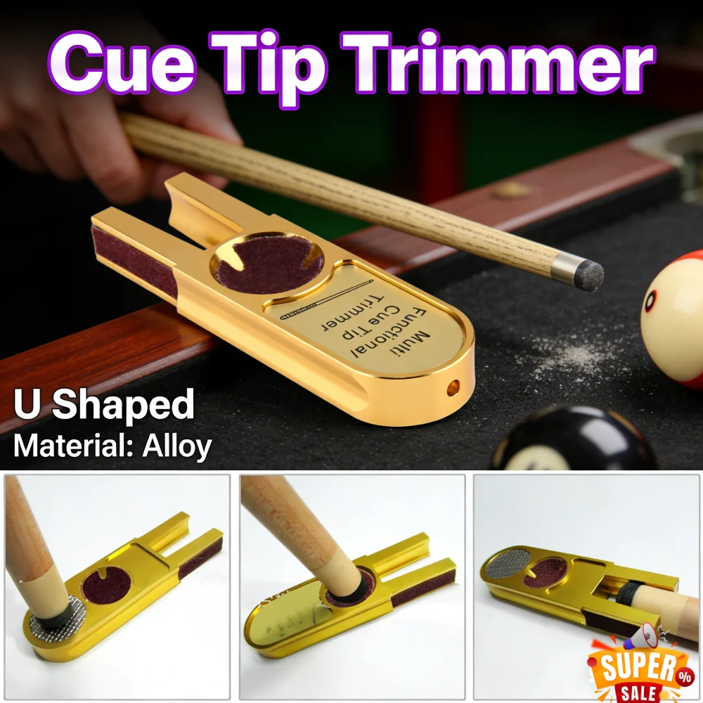 

Многофункциональный инструмент для ухода за бильярдными киями: формователь наконечников U-образной формы, шлифовщик, полировщик, сандер из прочного сплава для любителей бильярда