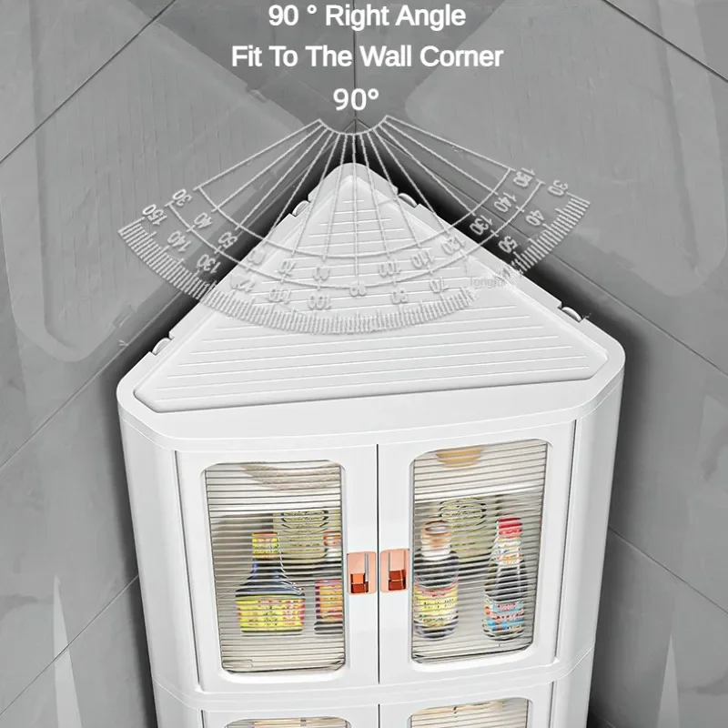 Foldable Autoportante Corner Stand Shelf, Armário de armazenamento, Organizador para cosméticos, cozinha, banheiro, bebê