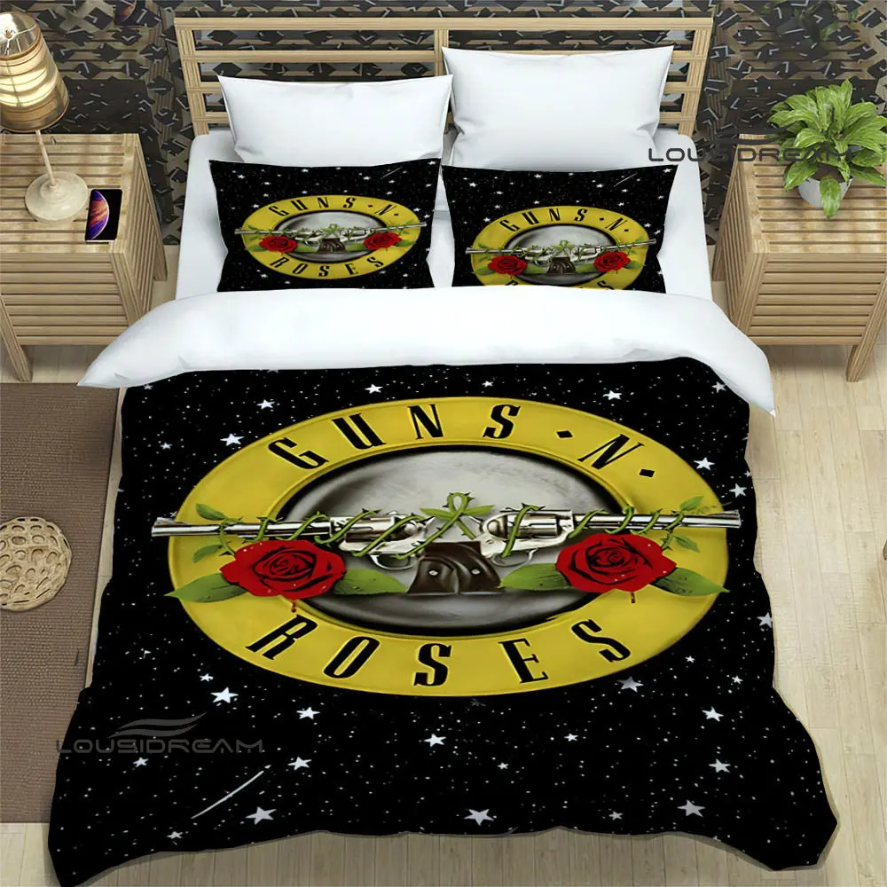 Guns n\'roses band retro Bedding Sets exquisite bed supplies set duvet cover bed comforter set bedding set luxury birthday gift