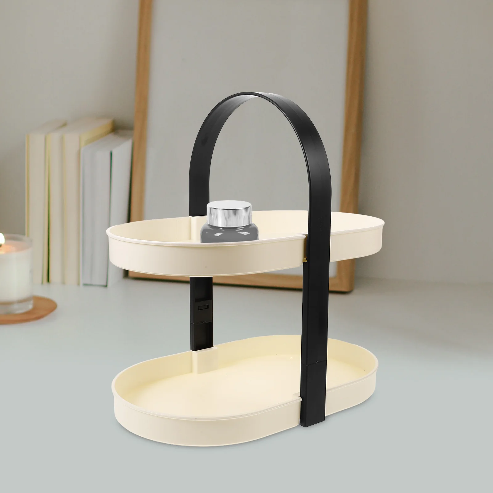 

2 Layers Detachable Organizer Box Makeup Storage Countertop Shelf Aromatherapy Tray Perfume Holder Vanity Desk Bathroom