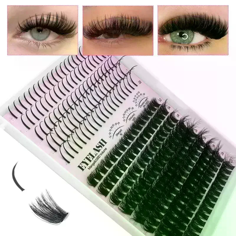Lash Clusters Kit Lash Spikes Eyelash Clusters Volume Individual Lashes DIY Spiky Lash Extension Manga Clusters Eyelash