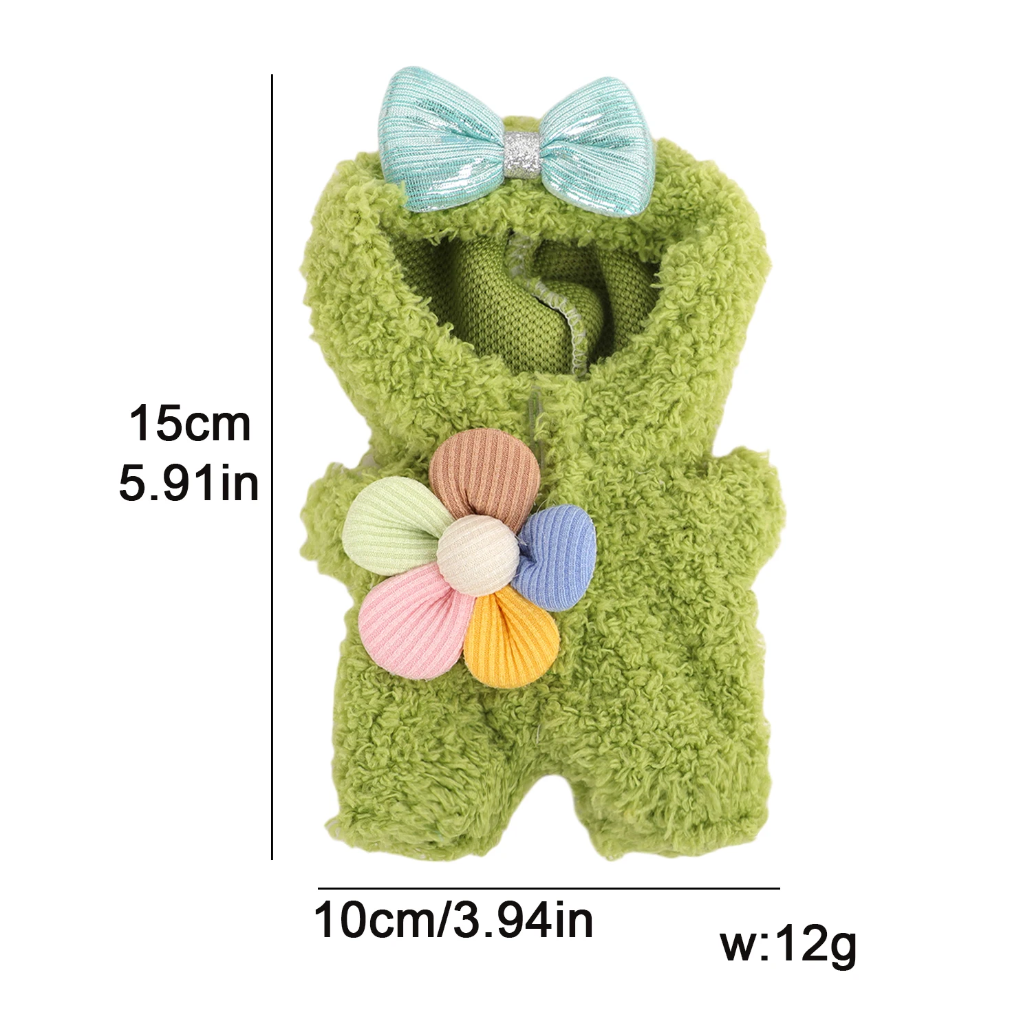 For 17cm Labuabu Girl Dolls Outfit Flower Bowknot Plush Jumpsuit Clothes For V1V2V3 Labuabu Girl Doll Cotton Toy Accessory Gift