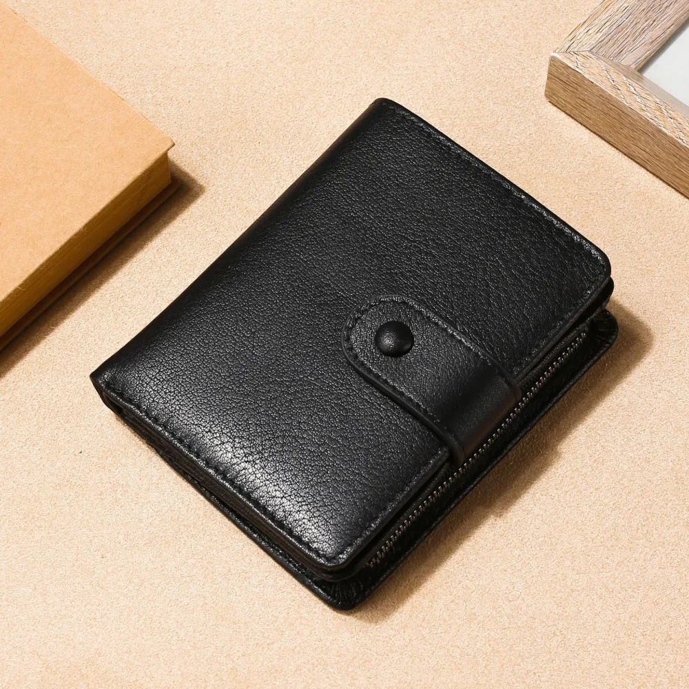 MOTAORA Men's Wallet Men Small RFID Blocking Pocket Crazy Horse Genuine Leather Wallet With Flip ID Vintage Coin Purse For Male