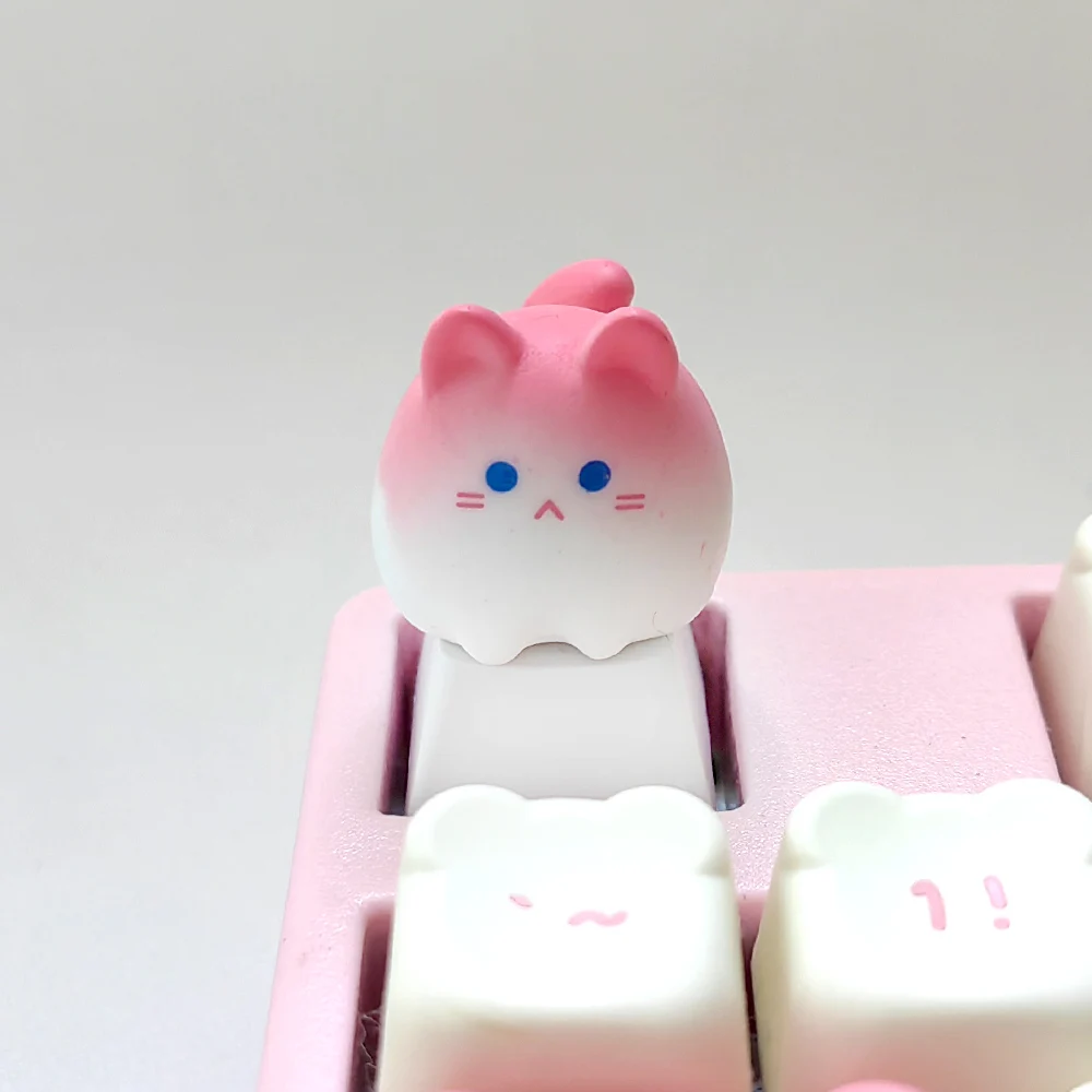 Personalized Cute 3D Cartoon Animals Cat Keycap OEM Profile Cat/Dog/Lamb Design for MX Switch Mechanical Keyboard DIY Gift