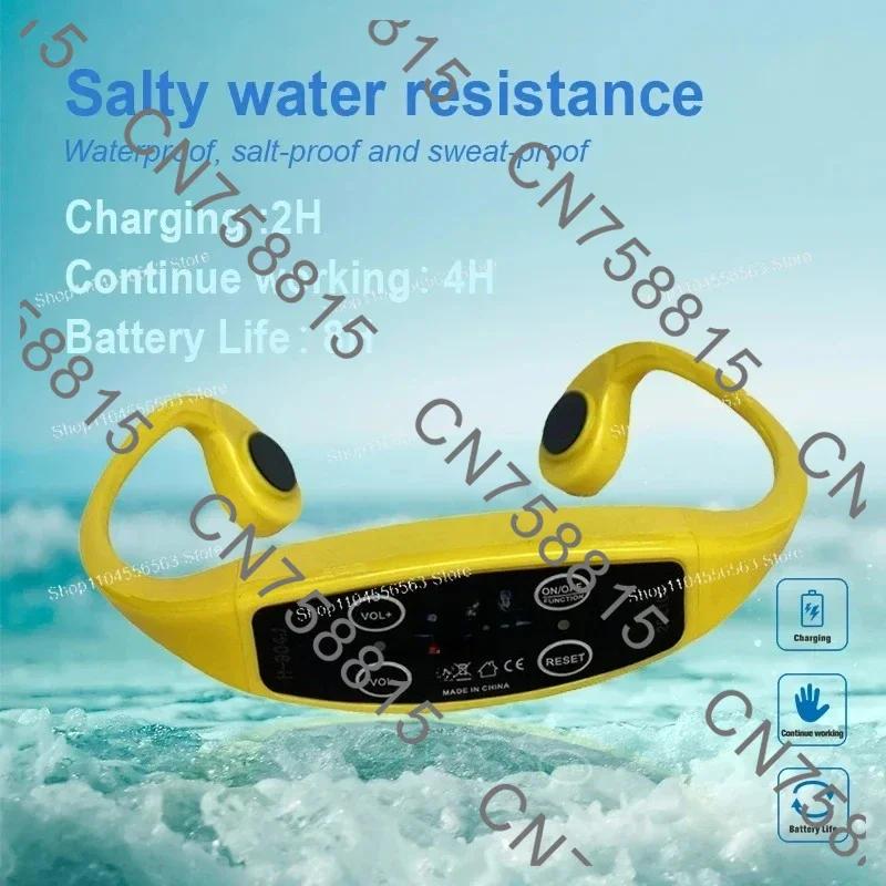 For swimming training, H907BJ waterproof walkie-talkie bone conduction earphones