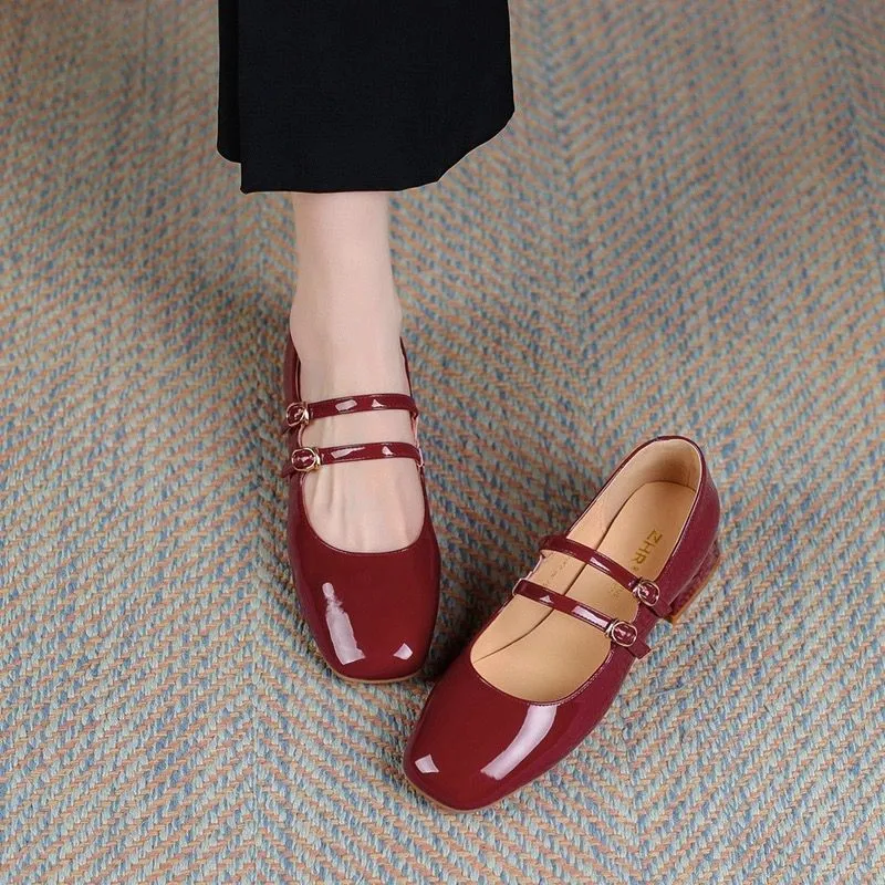 Buty Kobieta 2024 Shallow Mouth Square Toe Elegant Casual Female Sneakers Flats New Comfortable Summer Dress Mary Janes Shoes Wom