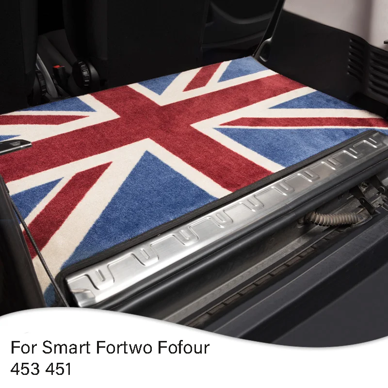 For Smart Fortwo ForFour 451 453 2007 2008 2009 2010 2011 2012 2013 2014 Custom Car Trunk Mat Car Accessories Union Flag Styling