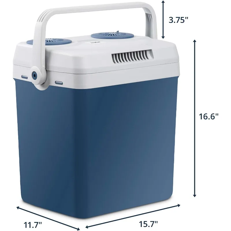 Ivation Electric Cooler & Warmer with Handle |27 Quart (25 L) Portable Thermoelectric Fridge For vehicles & Trucks| 110V AC Home