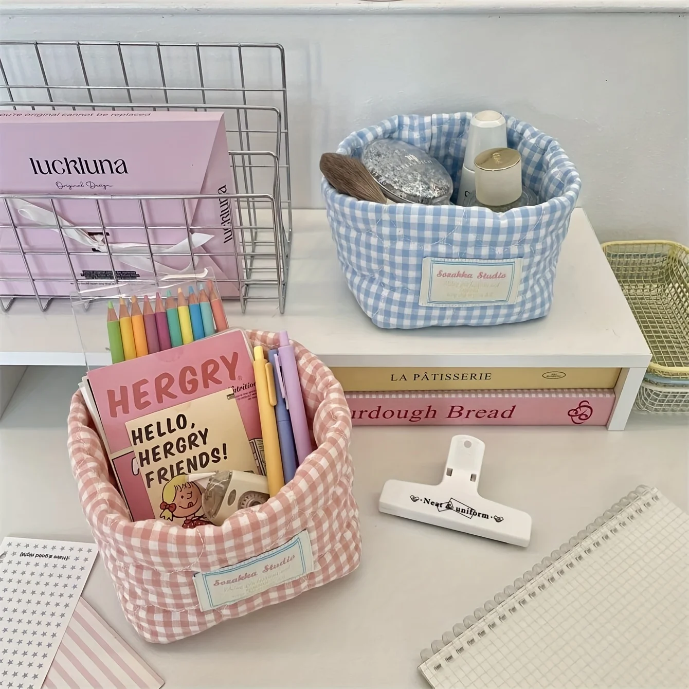 Handgefertigter Stoff-Aufbewahrungskorb. Aufbewahrungskorb für Kosmetik, Schmuck, Kopfhörer, Kosmetik-Aufbewahrungskorb, Festivalgeschenk