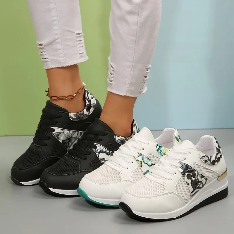 

Новинка 2024, женская повседневная обувь, уличная мода, женская спортивная обувь на шнуровке, удобная женская обувь на платформе Женская Обувь