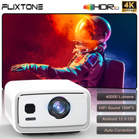 FlixTone D9W Ultra 40000 Lumens Beam Projector 4k 1080P Projector for Movies Auto Android Home Cinema  for Outdoor Meeting Video
