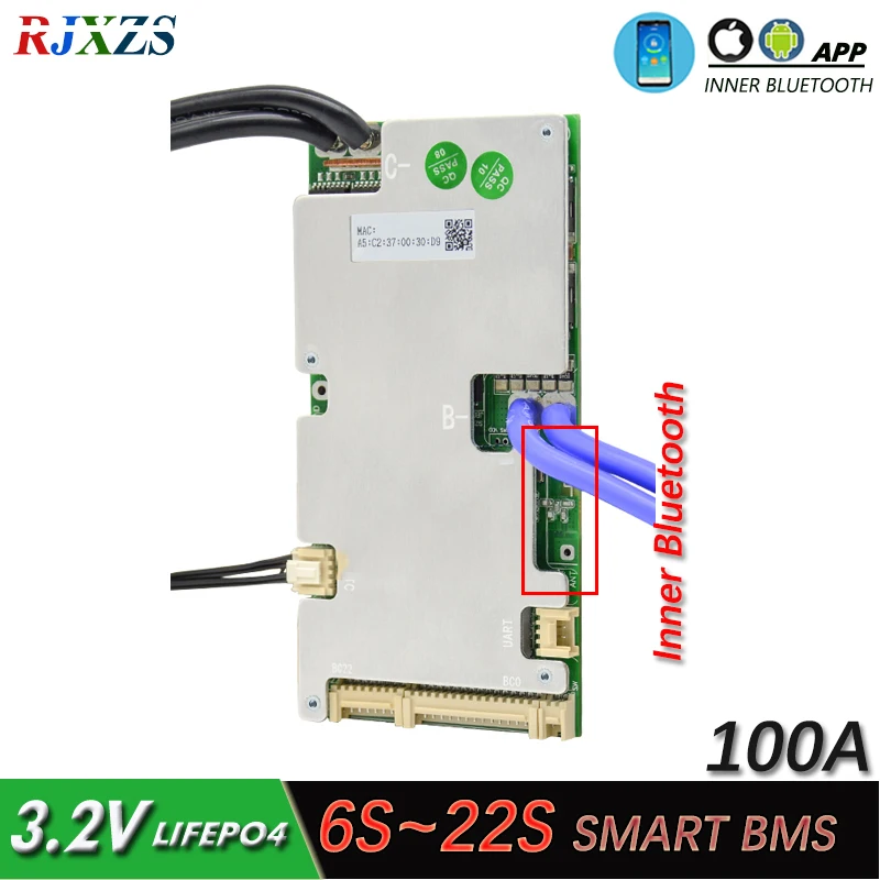 

Смарт-плата XiaoXiang BMS 6S на 22S 50A /100A LiFePo4/LFP для 22 ячеек, аккумулятор 18650 с приложением