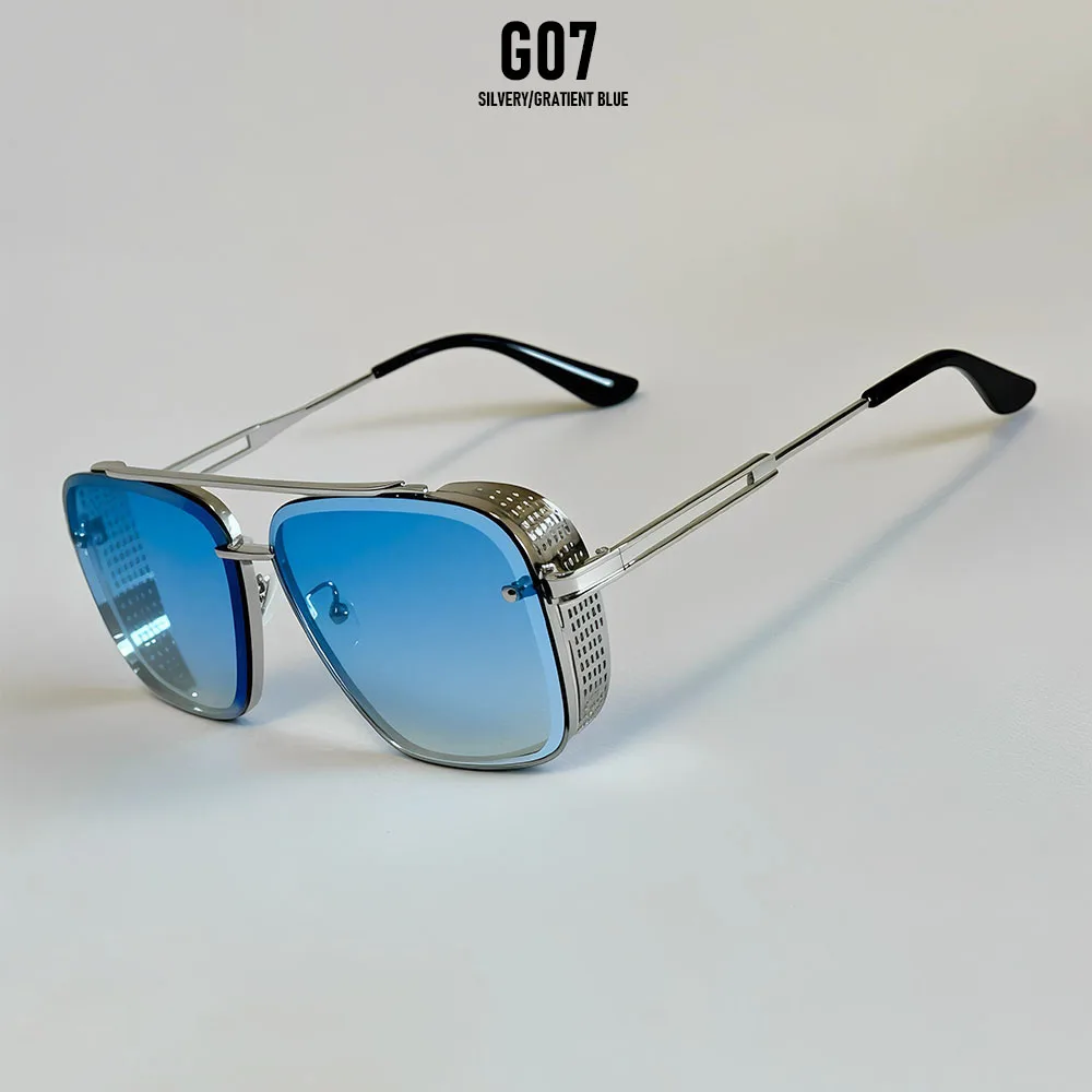 2023 Steampunk Sonnenbrille Für Männer Vintage Punk Sonnenbrille Frauen Trendy Platz Mode Gläser Luxe Gafas De Sol Hombre Zonnebril – Detail 8