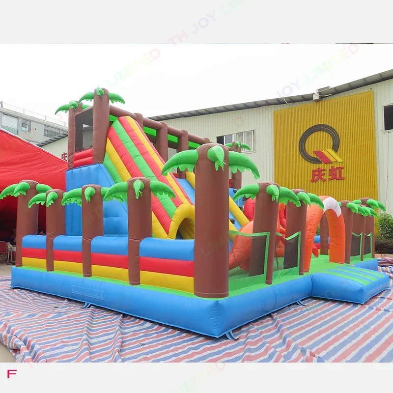 Newly Upgraded Custom PVC Fun City Inflatable Facilities Large Fun City Inflatable Castle Dinosaur Theme Playground Inflatable