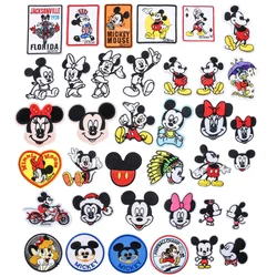 Disney Mickey Minnie Mouse Embroidered Iron On Patches on Clothes for Children Stickers Cartoon DIY Sew On Clothing Kawaii Gift