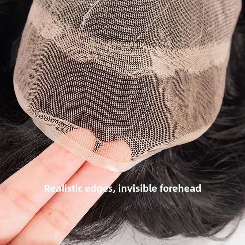 130 Density Toupee for Men Mono & NPU Human Hair Pieces Hair Units Male Replacement System Hair Prosthesis 8'x10'