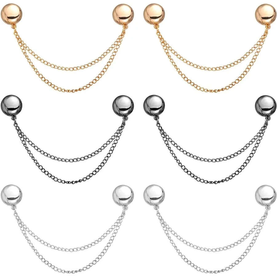 

6pcs Magnet Clothing Pins Metal Magnetic Clothing Clips with Chain Multi-Use Strong Magnet Pin Magnetic Button Clips for Fixing