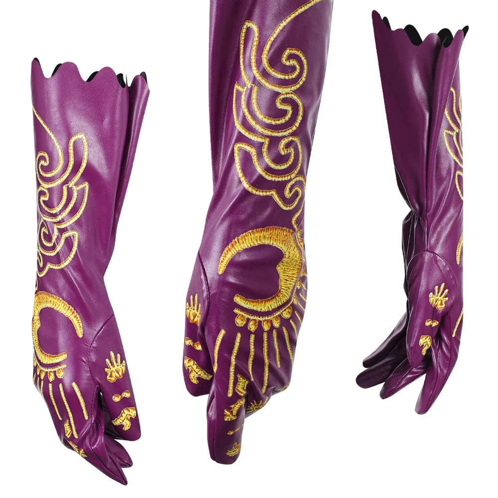 

2025 г., перчатки Wicked 2 Elphaba, фиолетовые кожаные перчатки для косплея, аксессуары для костюмов с принтом, реквизит, Хэллоуин, карнавал, вечеринка