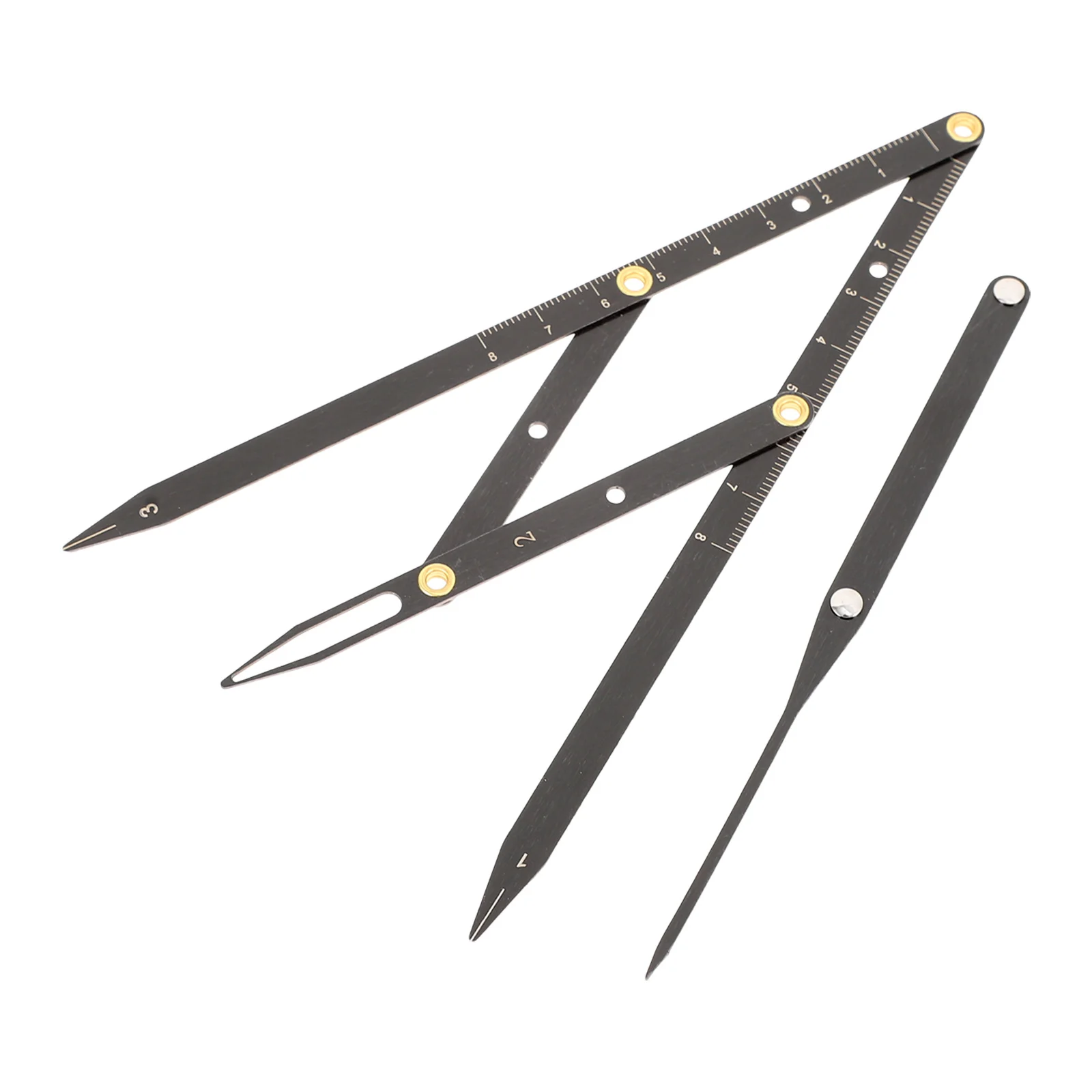 1 قطعة حاكم الحاجب الفولاذ المقاوم للصدأ انزلاق ثلاث نقاط أداة قياس قابلة للتعديل النسبة الذهبية للرسم Microblading الدقيق