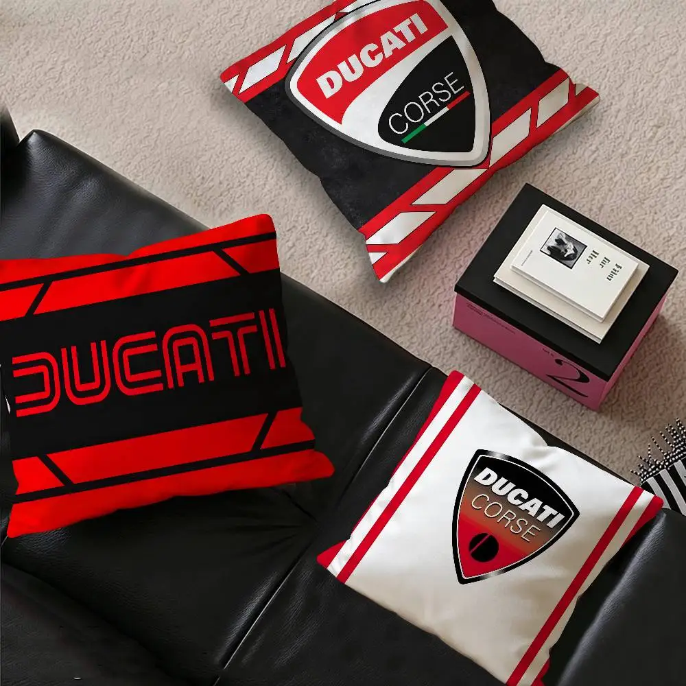 D-DucatiS Motorcycle LOGO Cushion Cover Car Throw Pillow Case For Sofa Car Christmas Gift 40x40cm 45x45cm
