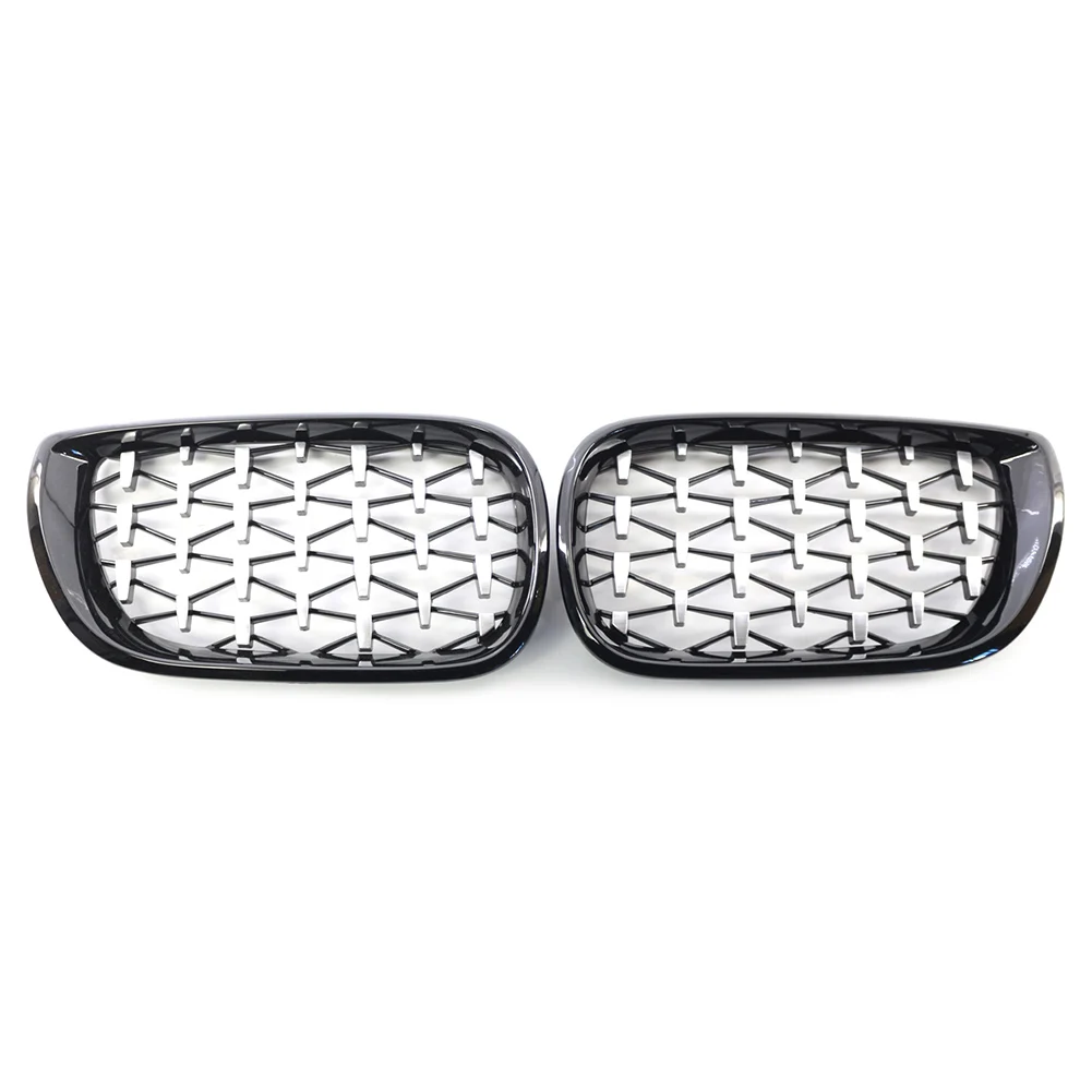 Car Grille Diamond metero style Grill For BMW E46 4 Door 2002 2003 2004 2005 ABS Plastic 2pcs/set