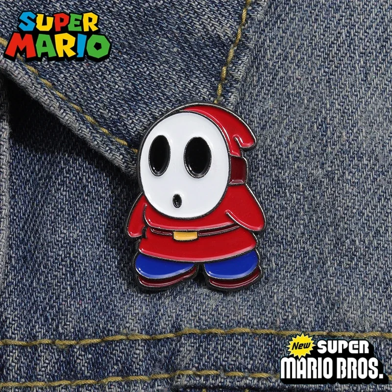 

Super Mario Series Creative Alloy Brooch Shy Ghost Cute Badge Cartoon Game Character Pin Game Player Fan Decoration Accessories