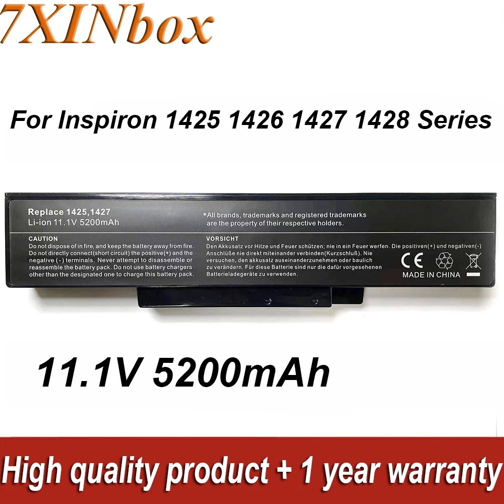 7XINbox BATEL80L6 BATHL90L6 11.1V 5200mAh Laptop Battery For Dell Inspiron 1425 1426 1427 1428 Series BATEL80L9 BATCL80L9