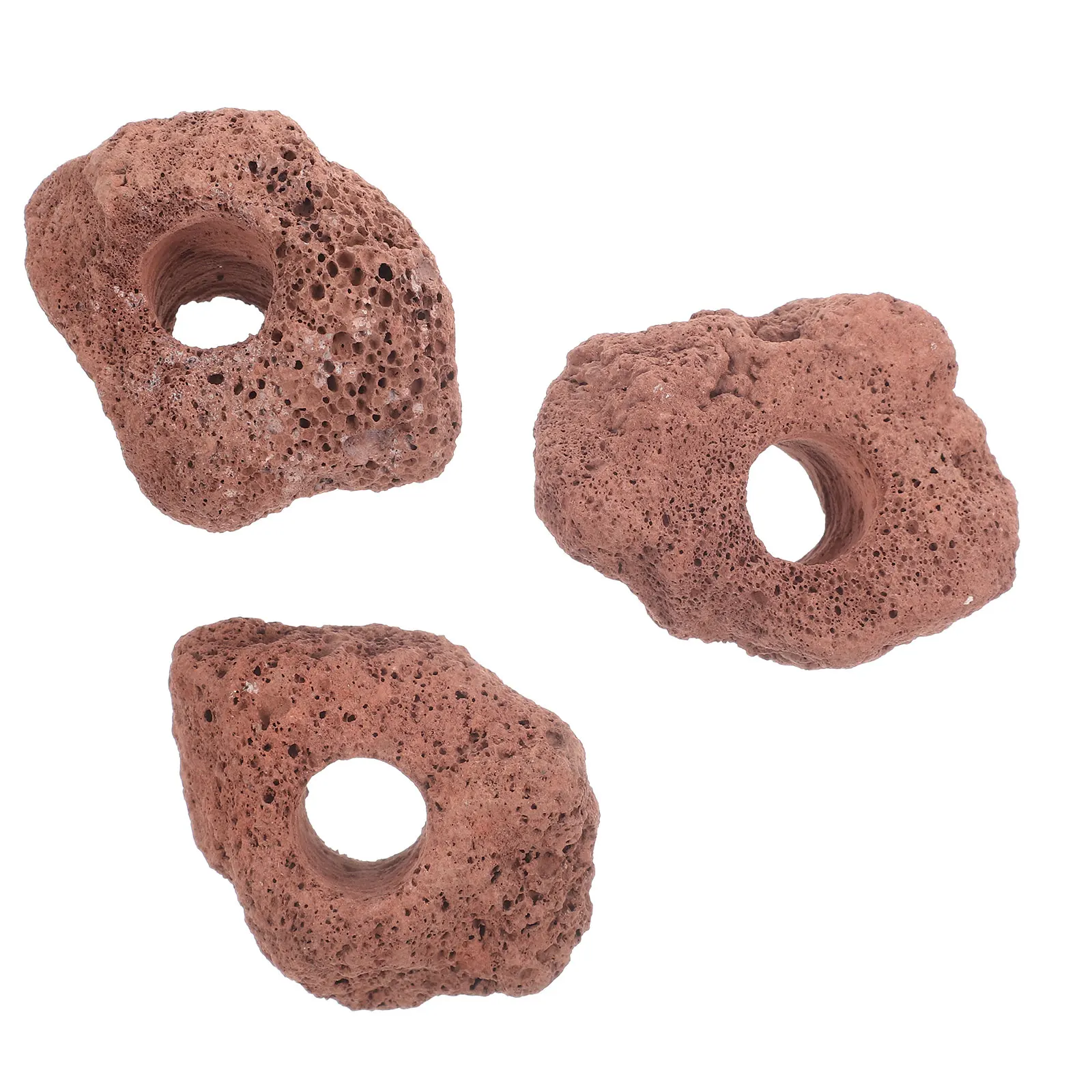 

3pcs Volcanic Rock Planting Ring Aquarium Plants Fish Tank Decor Water Fix Rings Ornament Stones Pet Supplies