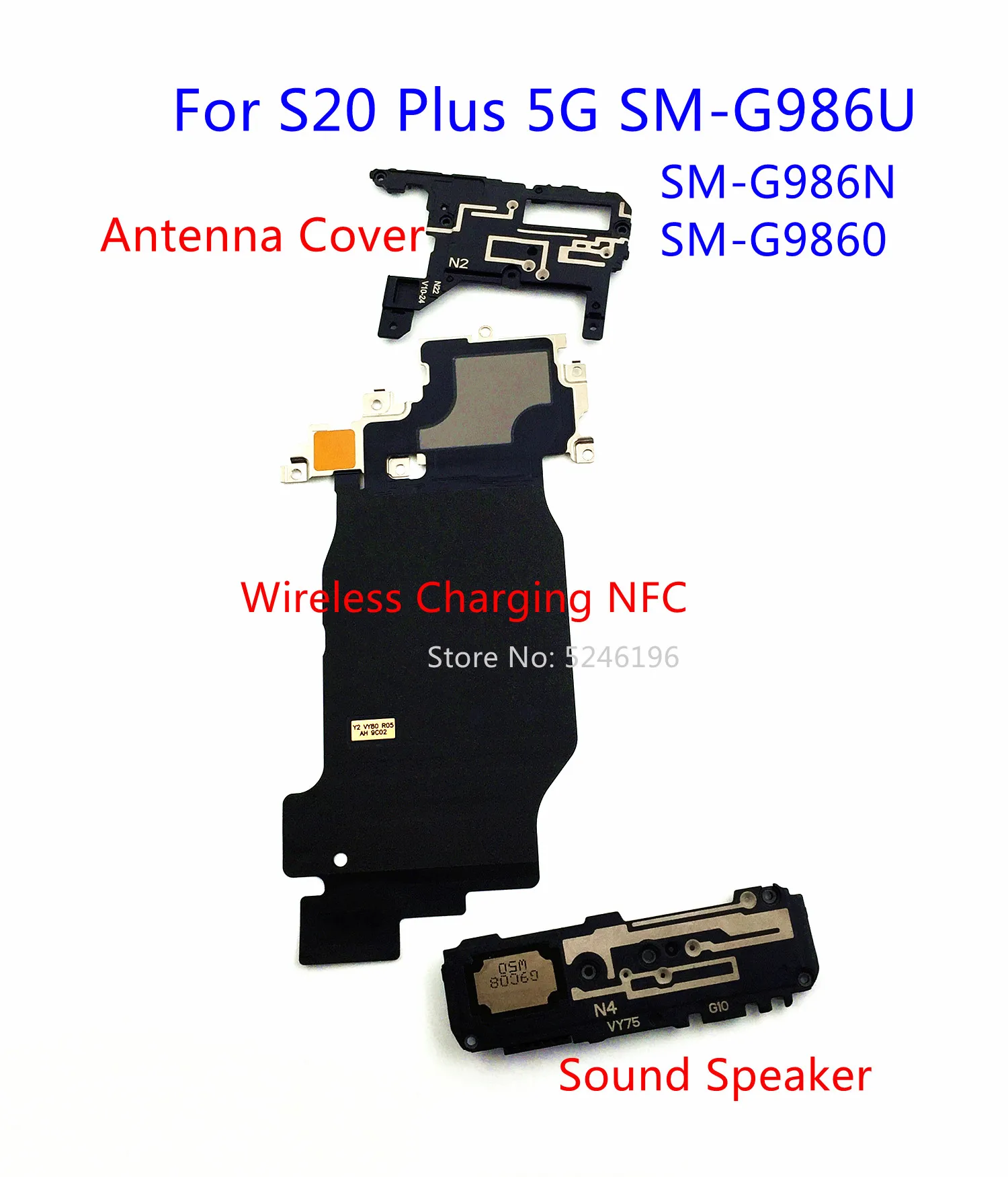 1pcs Wireless Charging NFC+Antenna Cover Bottom Sound Speaker For Samsung Galaxy S20 Plus 5G SM-G986U SM-G986N SM-G9860 Replace