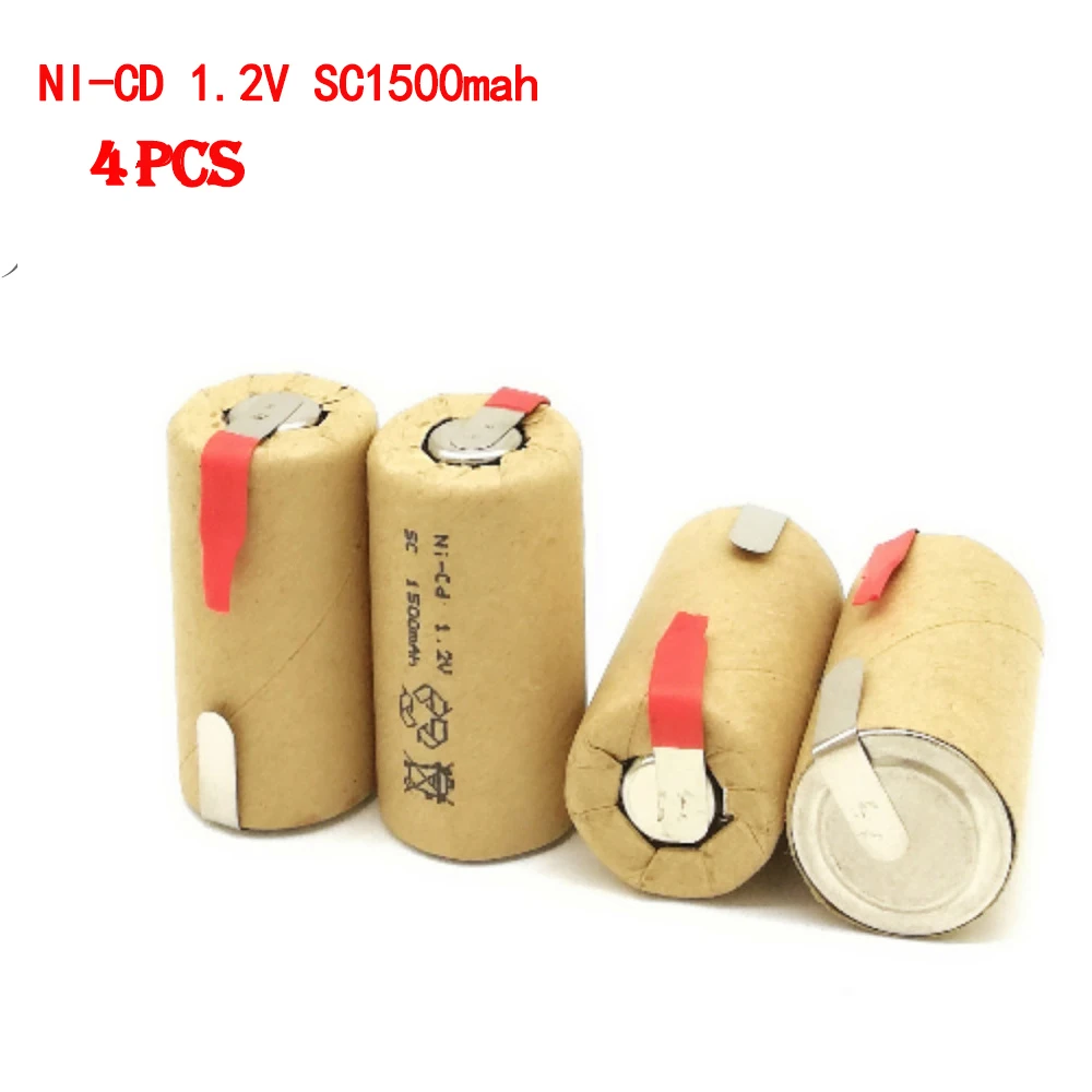 4pcs Ni-Cd Sc1500mah Sub C High Power 10c 1.2v Rechargeable Battery For Electric Drill Screwdriver Vacuum Cleaner Power Tools