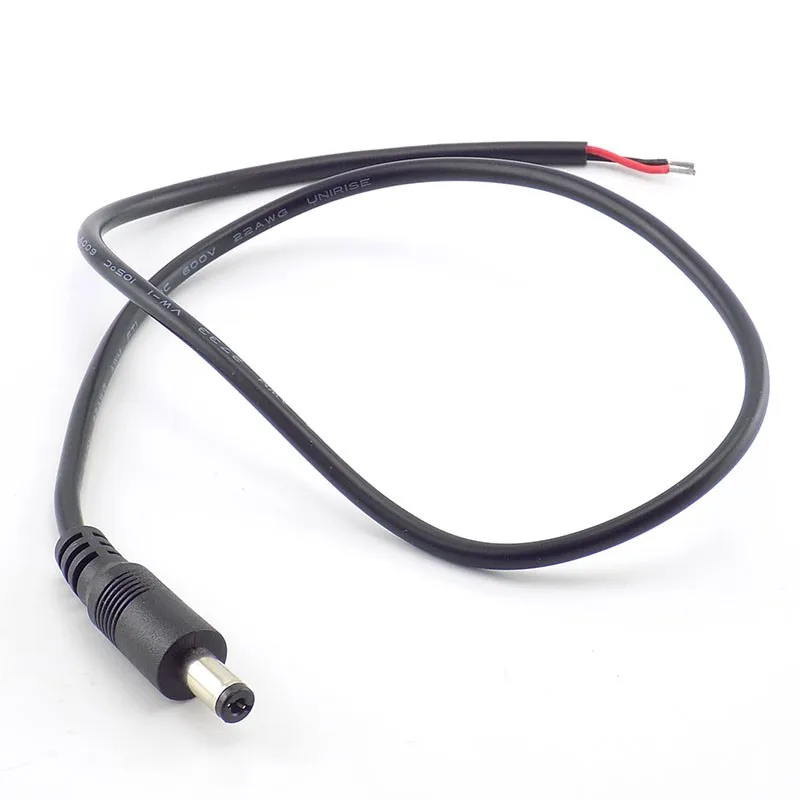 50pcs 0.5M DC male Wire Power supply cord cable lead 12V Extension Connector for CCTV LED strip light Adapter 5.5*2.1mm cords A4