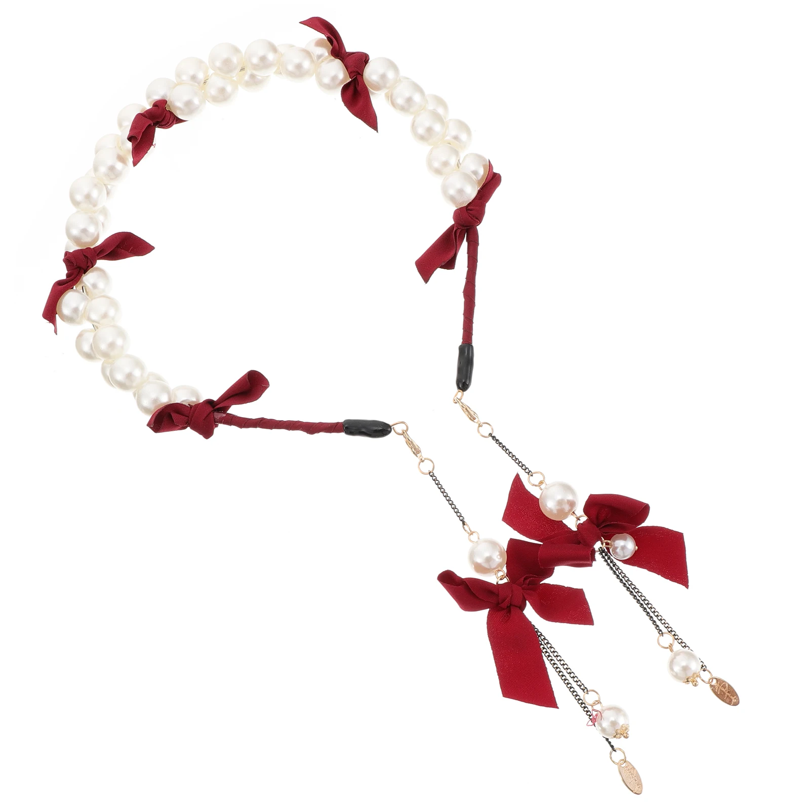 

Elegant Pearl Bow Hairband Women Hair Accessory for Wedding Banquet Party Daily Wear Fashion Headpiece Women Hair Band