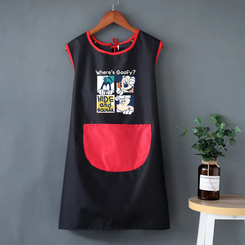 Disney Mickey Mouse Apron Waterproof Oilproof Wipe Hands Kitchen Work Clothes Home Cooking Men Women Universal Sleeveless Apron